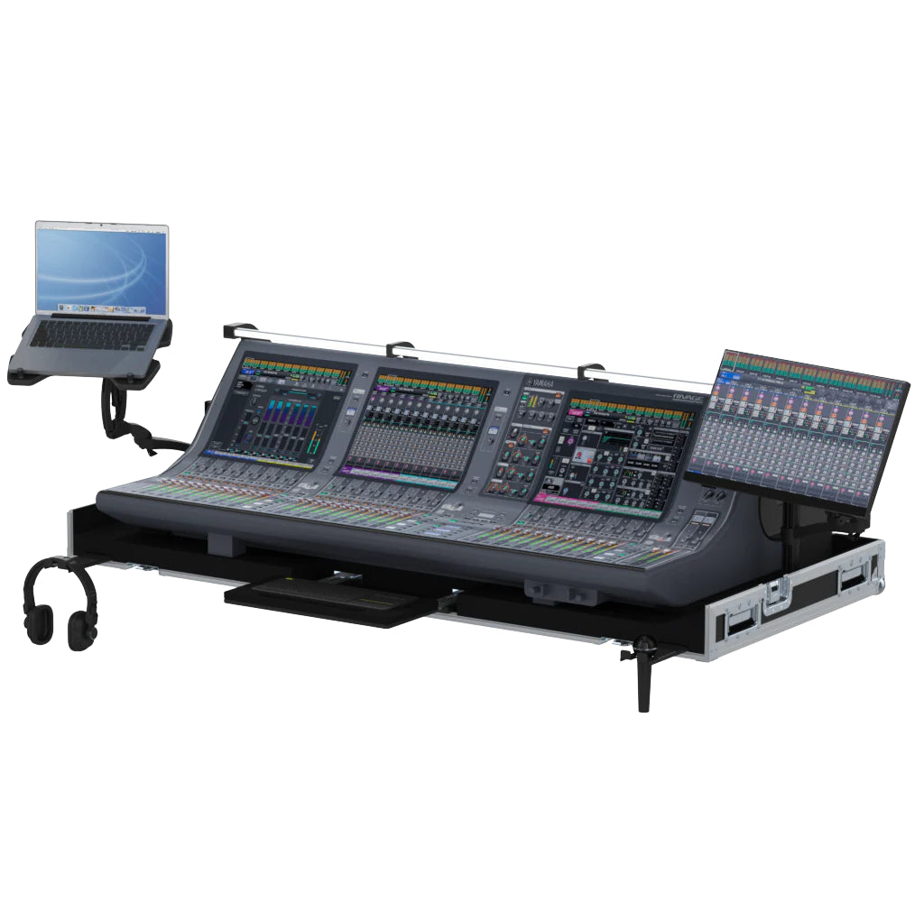 ProX Flight case for Yamaha Rivage PM5 CS-R5 Audio Console Mixer with Doghouse and Wheels by Santosom