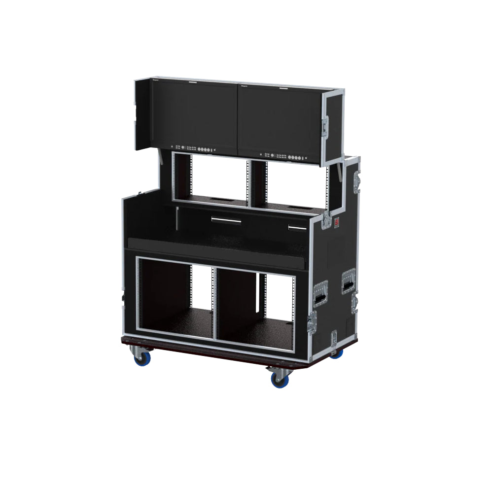 ProX Video Controller Regie 2x 24" Monitors + rack, 560-BRR 9U + 6U by Santosom