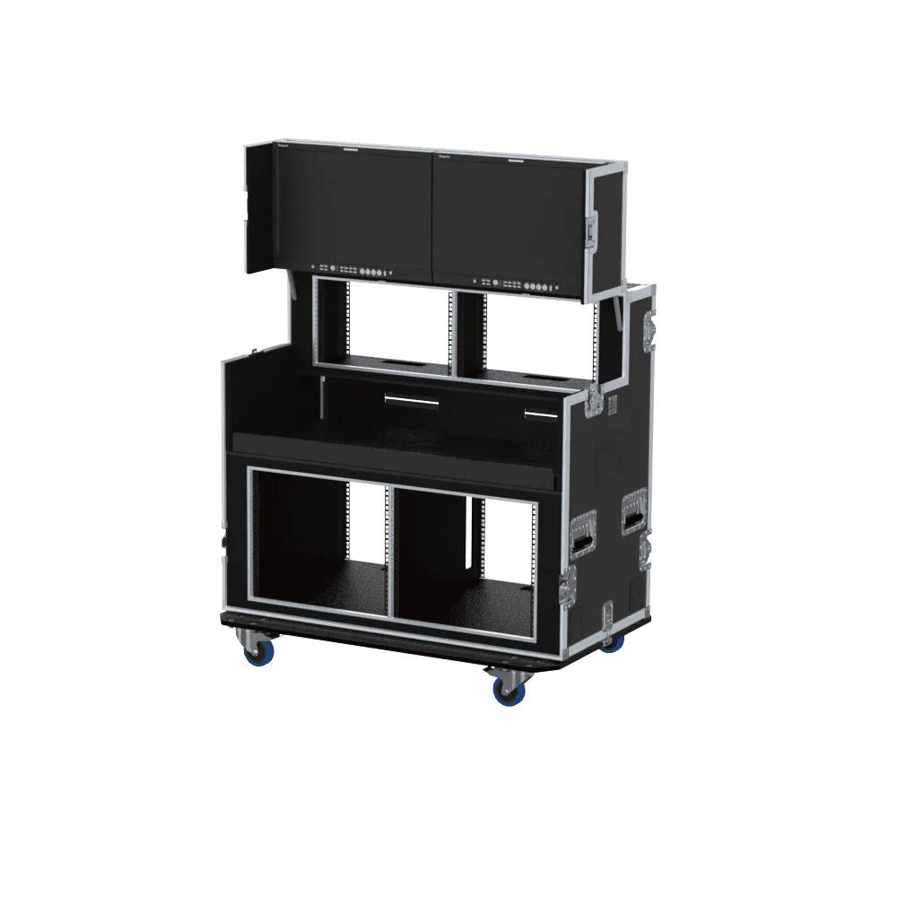 ProX Video Controller Regie 2x 24" Monitors + rack, 560-BRR 9U + 6U by Santosom.
