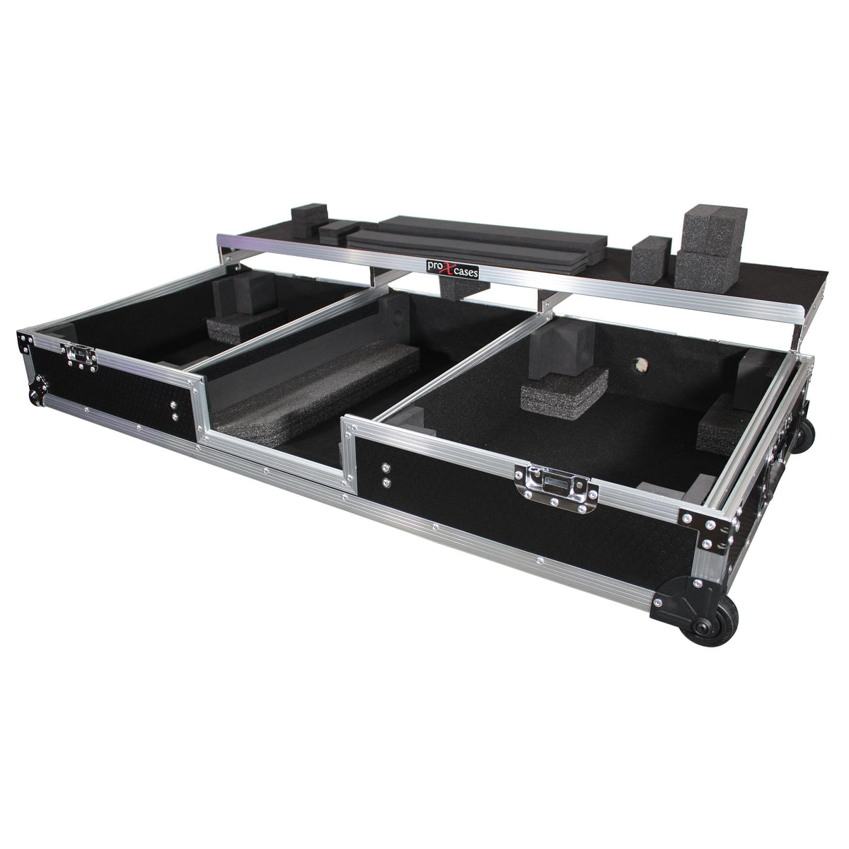 ProX XS-TMC1012WLTFBTL - Flight Coffin Case For Rane 72 Mixer and 2 Turntables in Battle Mode W-Laptop Shelf.