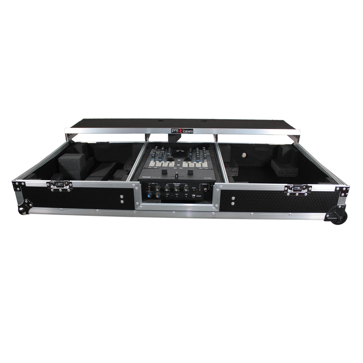 ProX XS-TMC1012WLTFBTL - Flight Coffin Case For Rane 72 Mixer and 2 Turntables in Battle Mode W-Laptop Shelf.