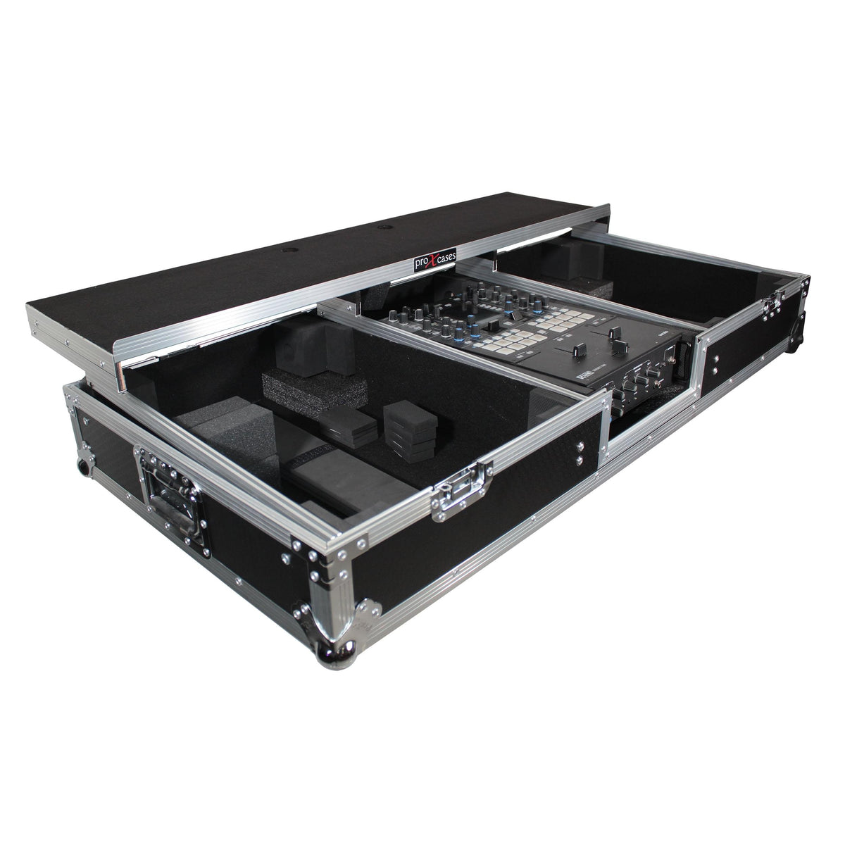 ProX XS-TMC1012WLTFBTL - Flight Coffin Case For Rane 72 Mixer and 2 Turntables in Battle Mode W-Laptop Shelf.