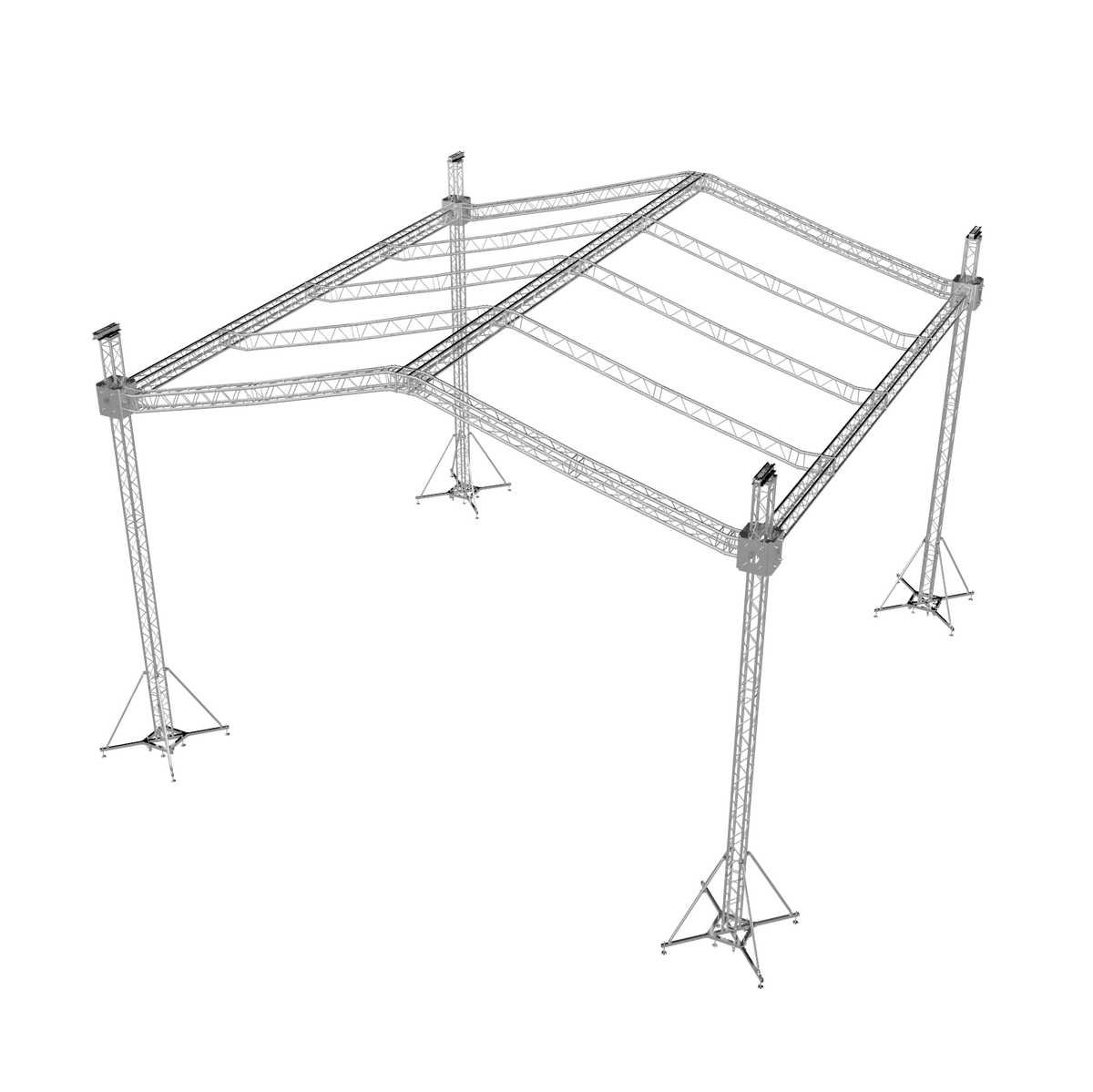 ProX F34 Stage Roofing Truss System with Ground Support Speaker Wings and Chain Hoists – 32 x 30 x 32 Ft..
