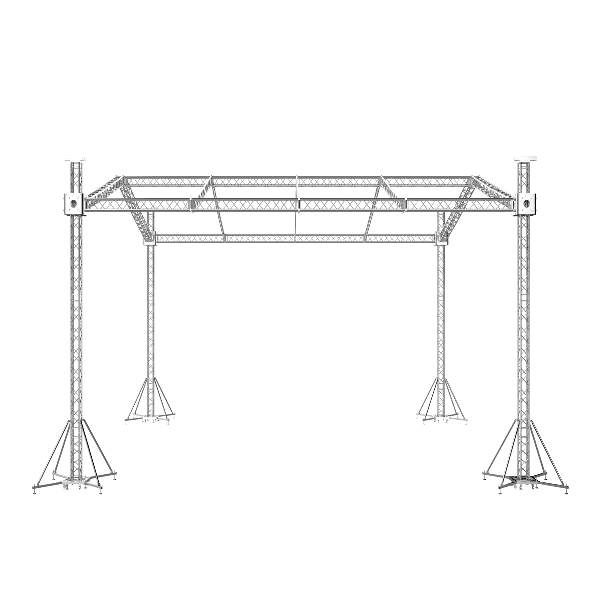ProX F34 Stage Roofing Truss System with Ground Support Speaker Wings and Chain Hoists – 32 x 30 x 32 Ft..