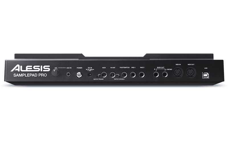 Alesis SamplePad Pro - 8-Pad Sample/Loop Player with 200+ Built In Sounds, 1-Dual/1-Single Zone Trigger Inputs and 1/8” Aux Input.