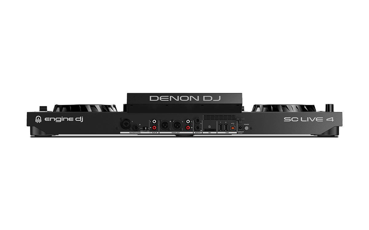 Denon DJ SC LIVE 4 - 4-Deck Standalone DJ Controller with 7” Touchscreen, Built-in Speakers, and Wi-Fi Connectivity.
