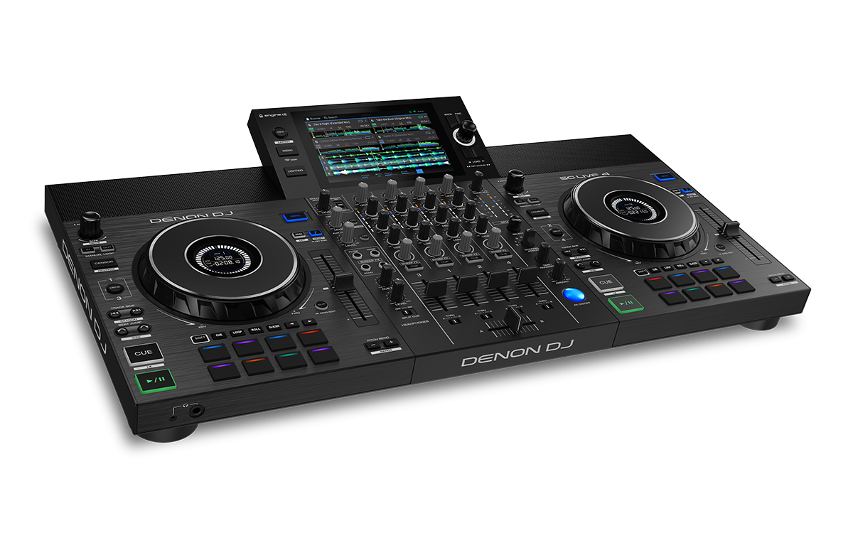 Denon DJ SC LIVE 4 - 4-Deck Standalone DJ Controller with 7” Touchscreen, Built-in Speakers, and Wi-Fi Connectivity