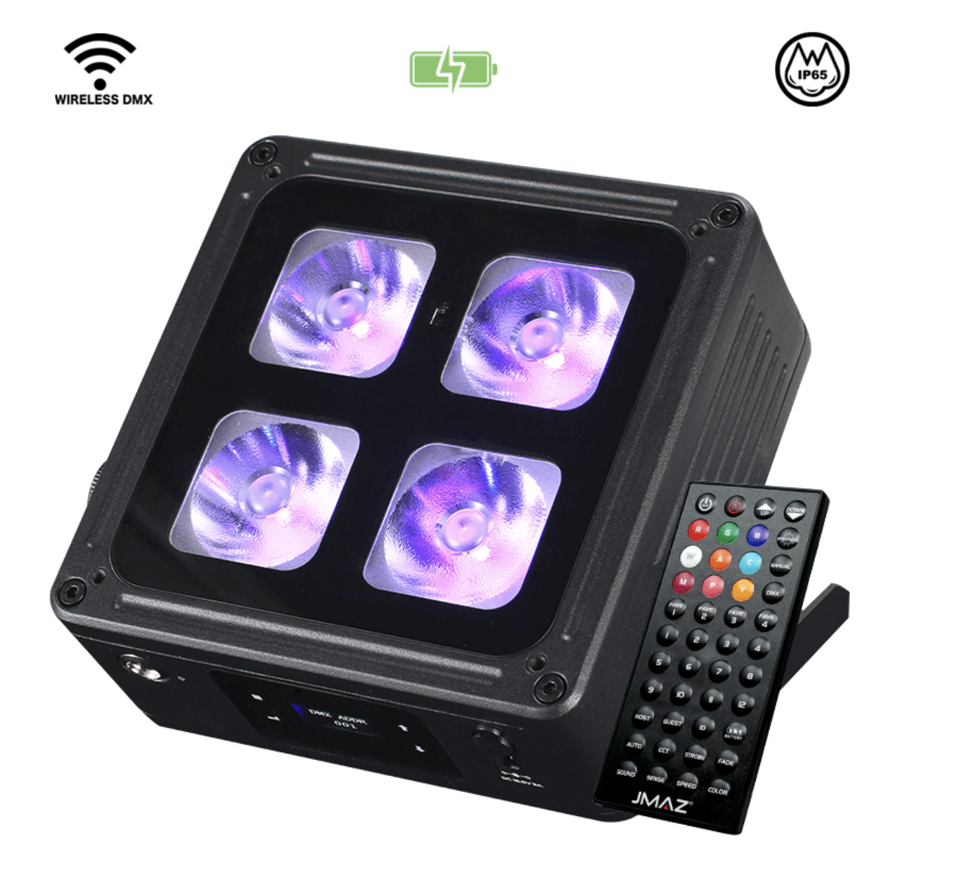 JMAZ MAD PAR 4IP - 60W RGBWA+UV LED Battery Powered Outdoor Uplight