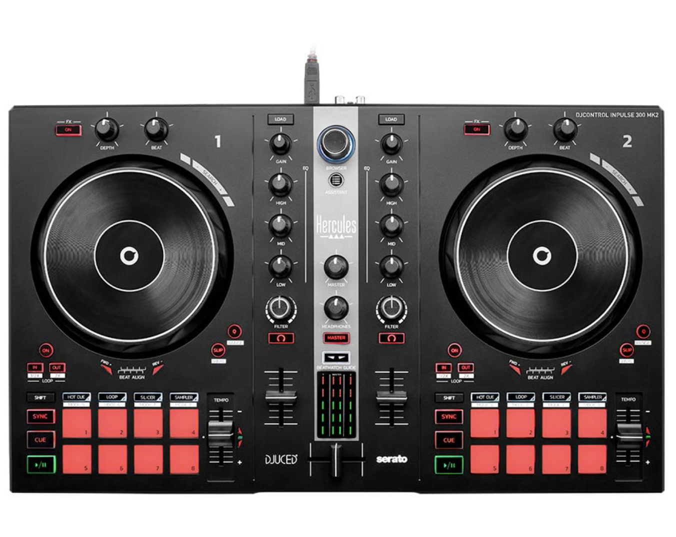 Hercules DJ Essentials Kit - All-in-One Kit with Inpulse 300mk2, DJ Monitor 42 (pr) and HDP DJ60 Headphones