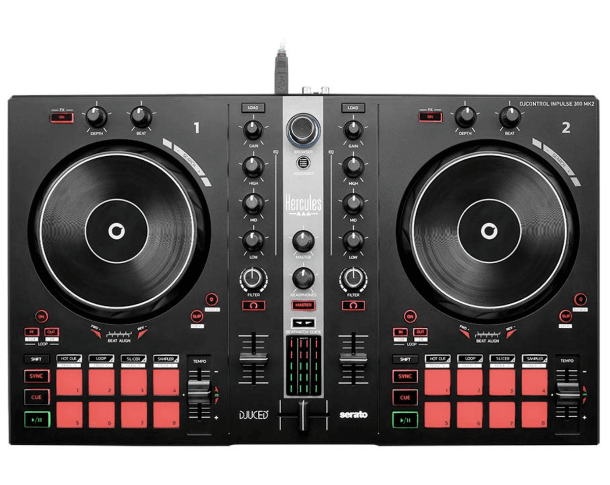 Hercules DJ Essentials Kit - All-in-One Kit with Inpulse 300mk2, DJ Monitor 42 (pr) and HDP DJ60 Headphones.