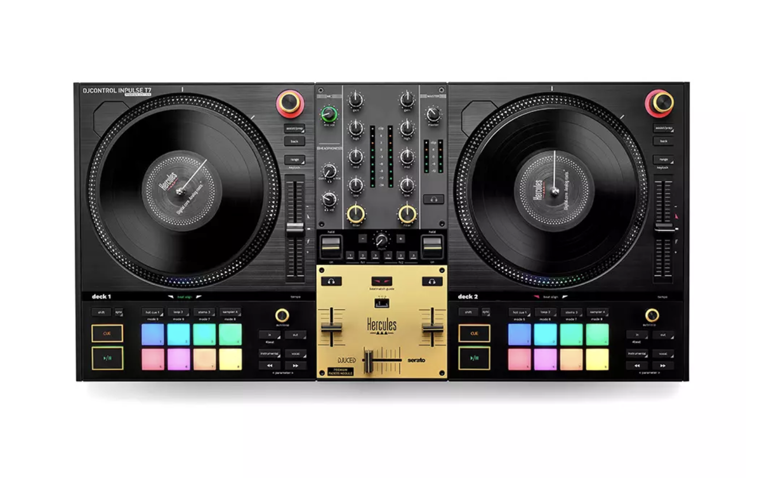 Hercules DJ Control Inpulse T7 Premium Edition - 2-Channel DJ Controller for Serato & Djuced with 7", Premium Vinyl Edition