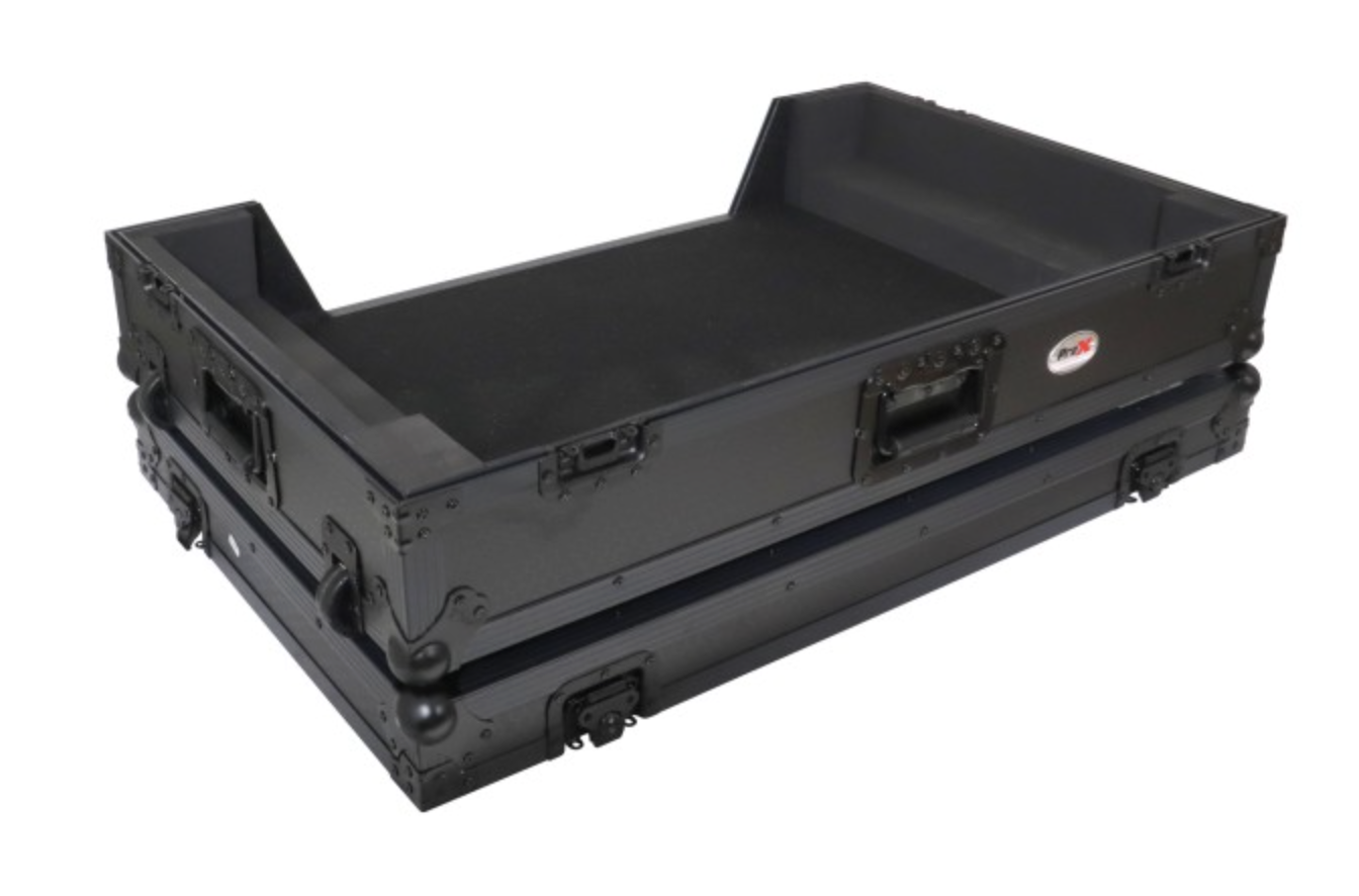 ProX XS-XDJAZ WBL - ATA Flight Case For AlphaTheta XDJ-AZ DJ Controller with 1U Rack Space and Wheels - Black