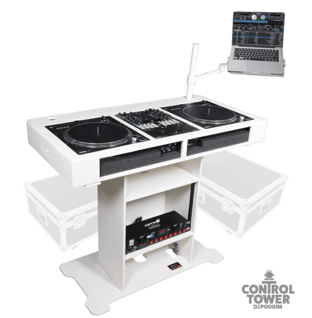 ProX XZF-DJXLCTW CASE - DJ Control Tower with 2 Flight cases (White).