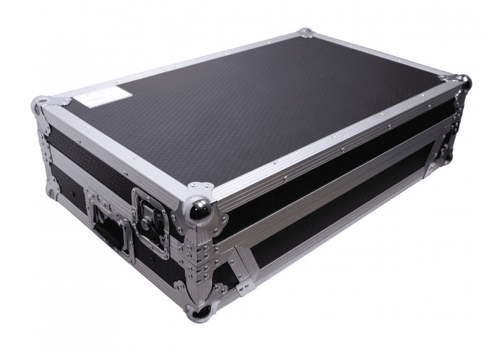 ProX XS-DDJFLX10WLT - Flight Style Road Case For Pioneer DDJ-FLX10 or DDJ-GRV6 DJ Controller with Laptop Shelf 1U Rack Space and Wheels.
