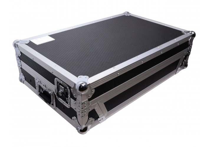 ProX XS-DDJFLX10WLT - Flight Style Road Case For Pioneer DDJ-FLX10 or DDJ-GRV6 DJ Controller with Laptop Shelf 1U Rack Space and Wheels