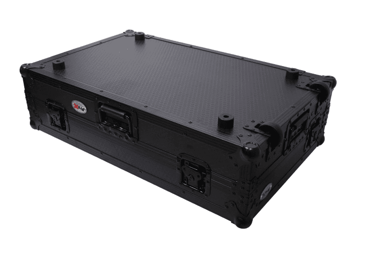 ProX XS-DDJFLX10WLTBLLED - ATA Flight Style Road Case For Pioneer DDJ-FLX10 or DDJ-GRV6 with Laptop Shelf 1U Rack Space Wheels and LED Black Finish.