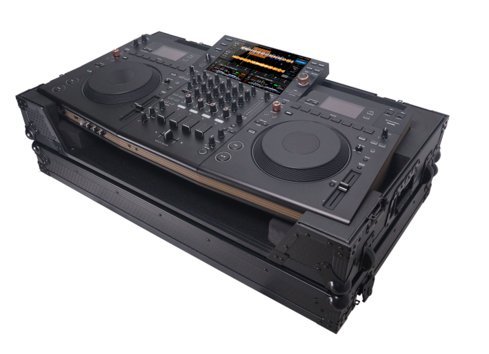 ProX XS-OPUSQUADWBL - ATA Flight Style Road Case For Pioneer OPUS-QUAD DJ Controller with 1U Rack Space and Wheels - Black Finish