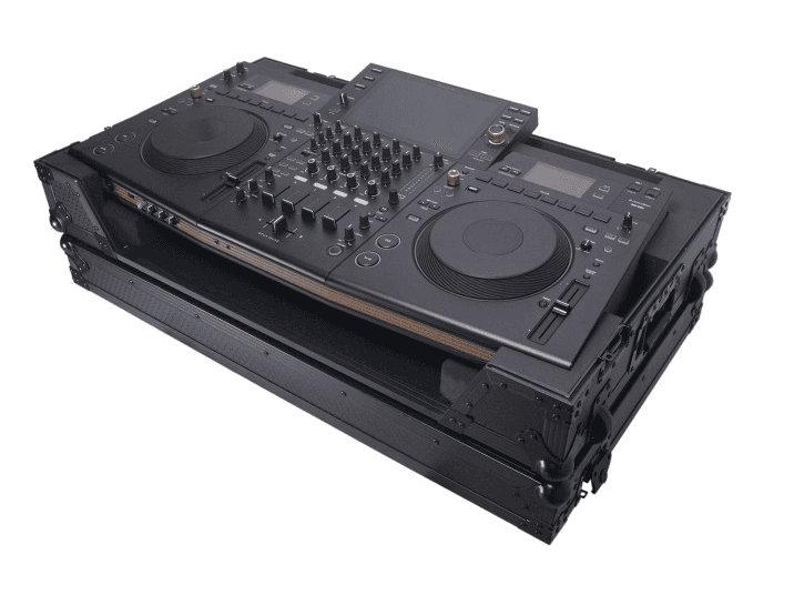 ProX XS-OPUSQUADWBL - ATA Flight Style Road Case For Pioneer OPUS-QUAD DJ Controller with 1U Rack Space and Wheels - Black Finish.