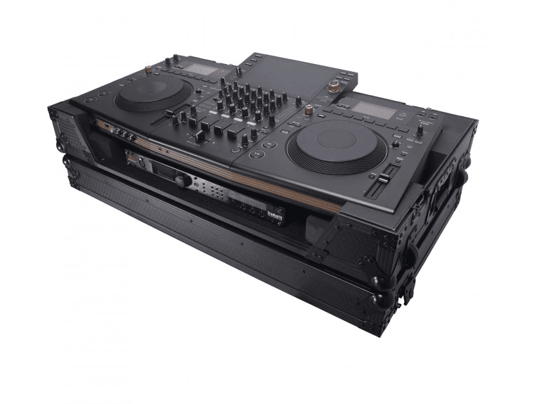 ProX XS-OPUSQUADWBL - ATA Flight Style Road Case For Pioneer OPUS-QUAD DJ Controller with 1U Rack Space and Wheels - Black Finish.