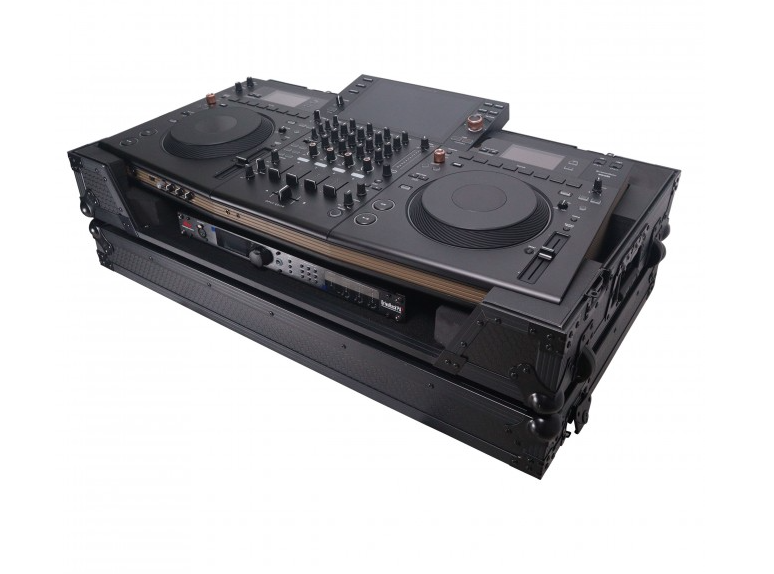 ProX XS-OPUSQUADWBL - ATA Flight Style Road Case For Pioneer OPUS-QUAD DJ Controller with 1U Rack Space and Wheels - Black Finish