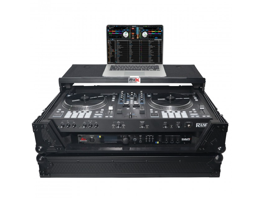 ProX XS-RANEONEWLTBL - Flight Case For RANE ONE DJ Controller W-Sliding Laptop Shelf & Wheels| Black on Black