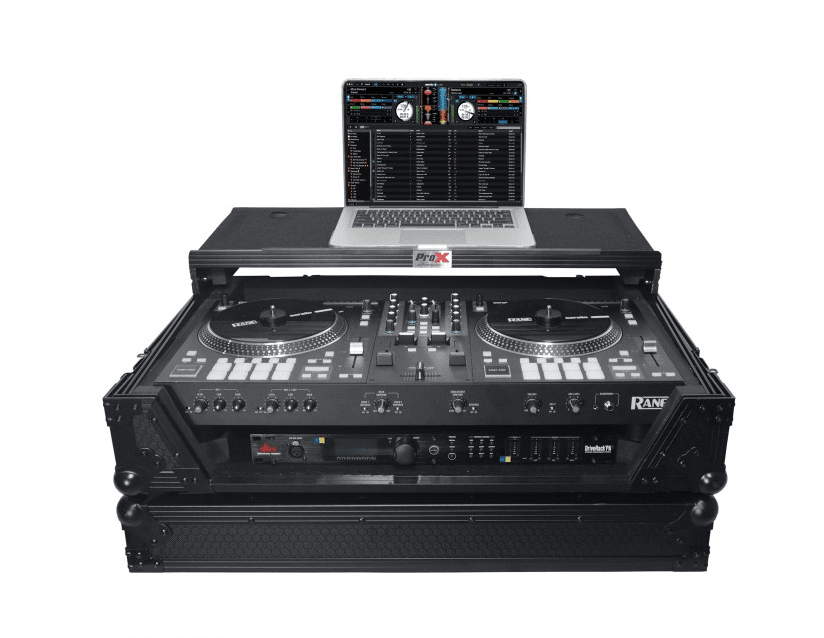 ProX XS-RANEONEWLTBL - Flight Case For RANE ONE DJ Controller W-Sliding Laptop Shelf & Wheels| Black on Black.