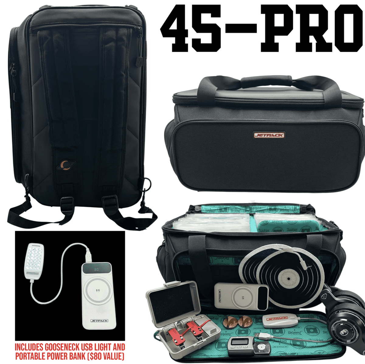 JetPack 45-PRO - Vinyl Bag, Fits up to 200 7" Vinyl, Designed by Beat Junkie.