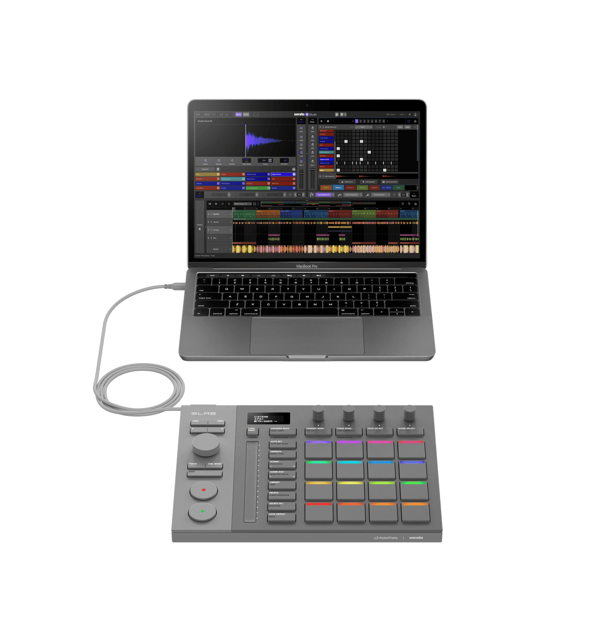 AlphaTheta SLAB - Music Production Controller optimized for Serato Studio - Open Box.