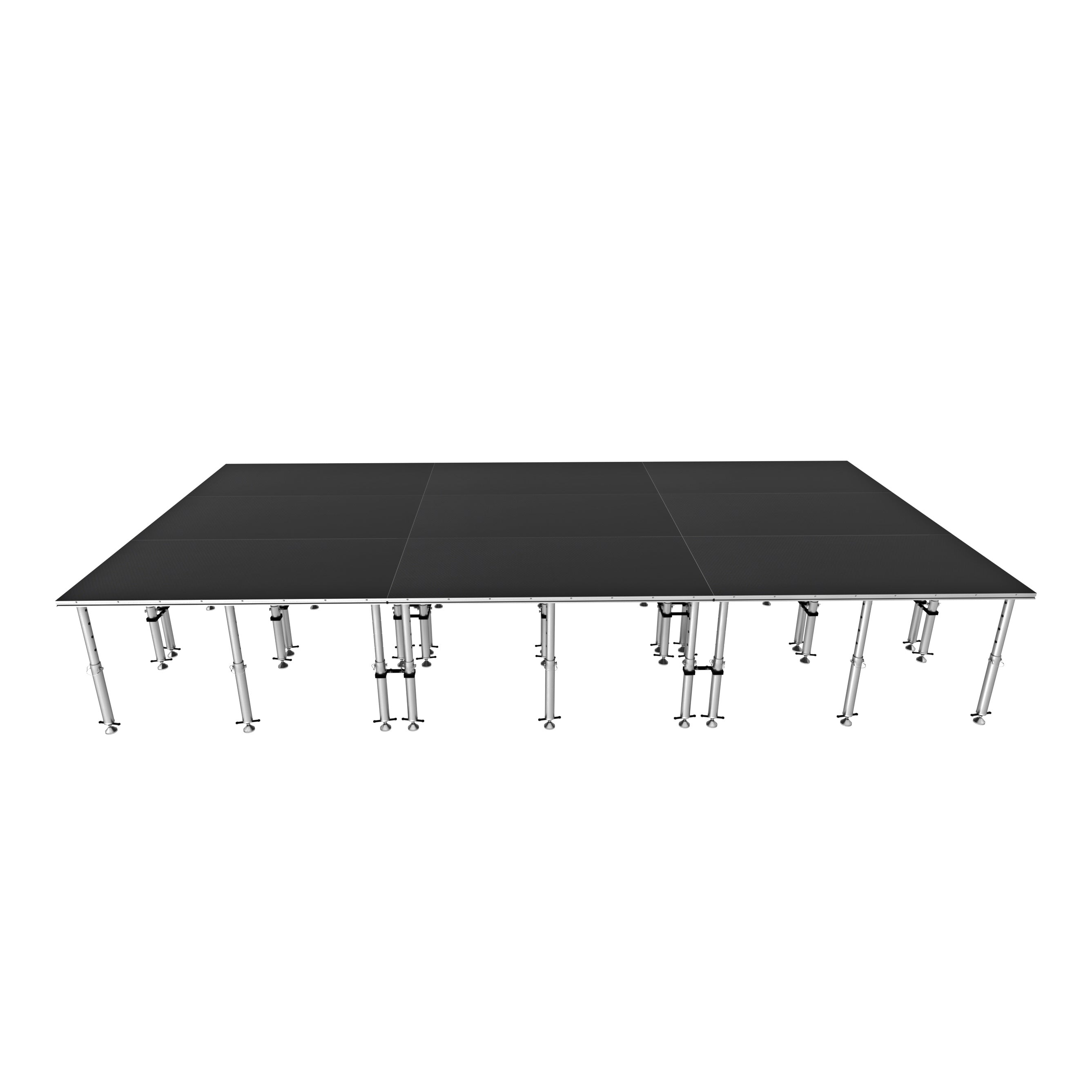 ProX StageQ 12x24ft Portable Stage Platform Package with 9 Decks Event Staging System 28-48" Height