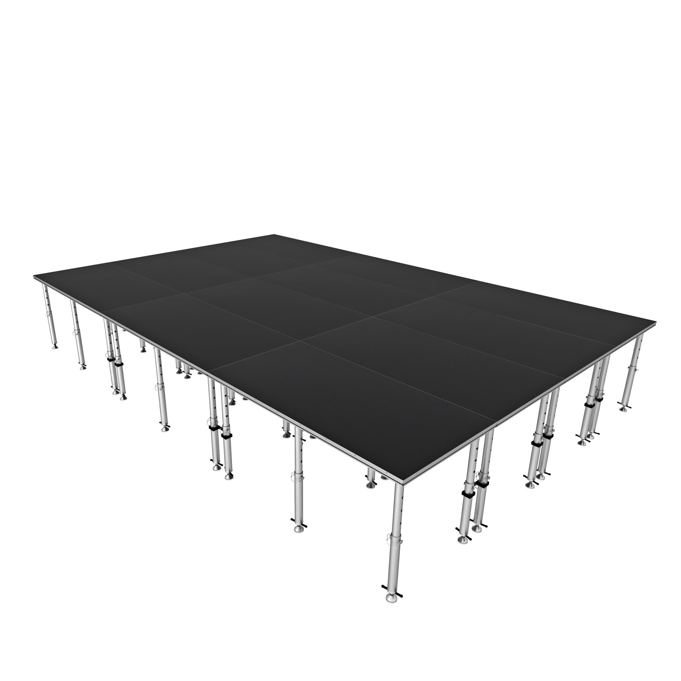 ProX StageQ 16x24ft Portable Stage Platform Package with 12 Decks Event Staging System 28-48" Height
