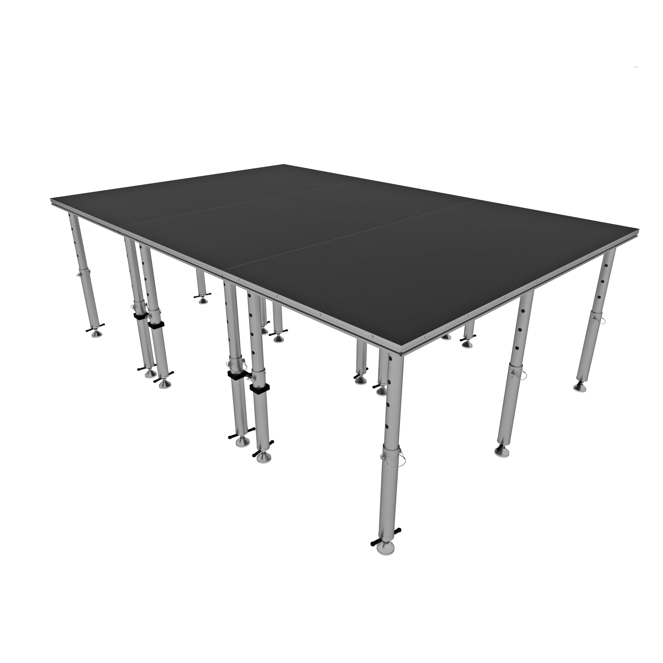 ProX StageQ 12x8ft Portable Stage Platform Package with 3 Decks Event Staging System 28-48" Height