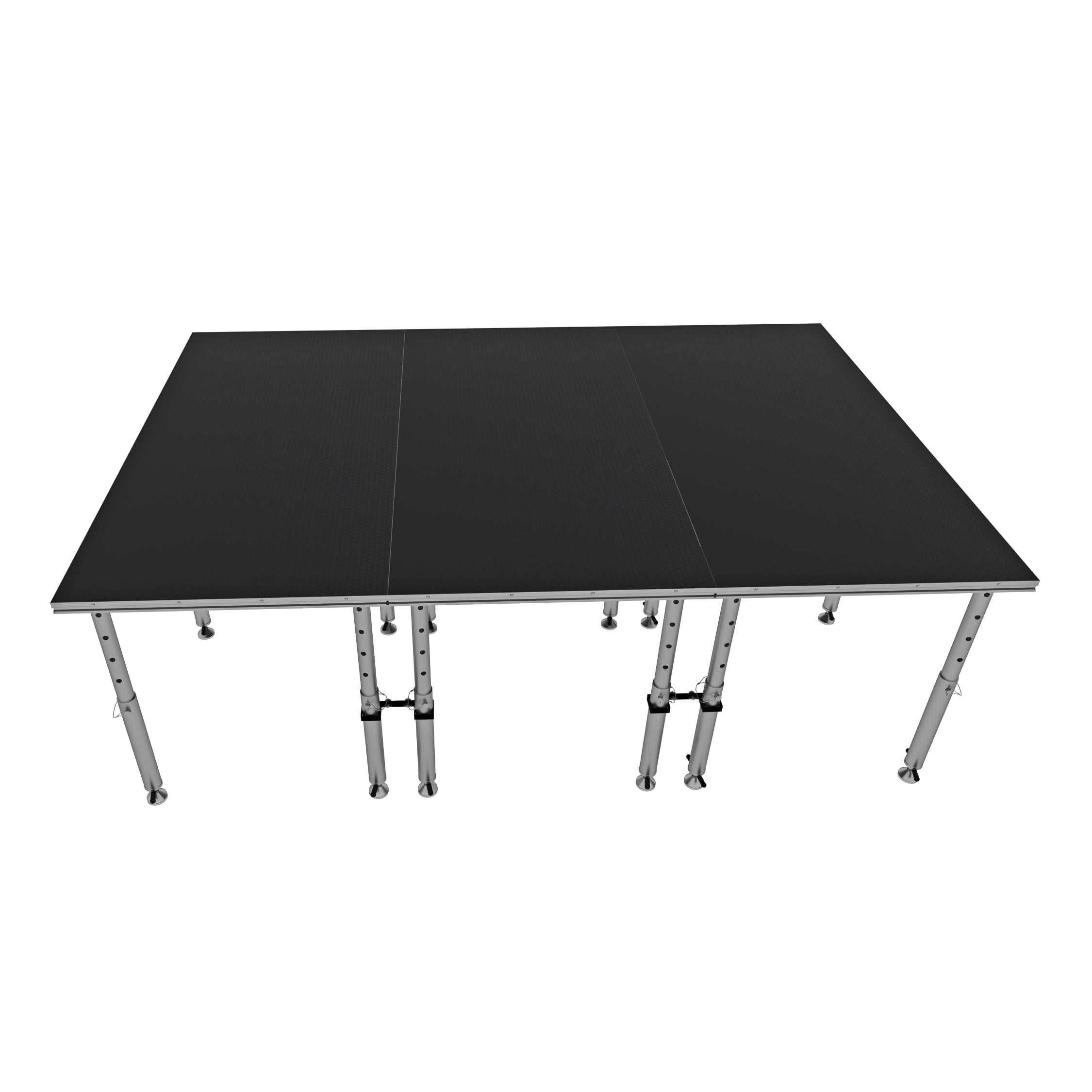 ProX StageQ 12x8ft Portable Stage Platform Package with 3 Decks Event Staging System 28-48" Height