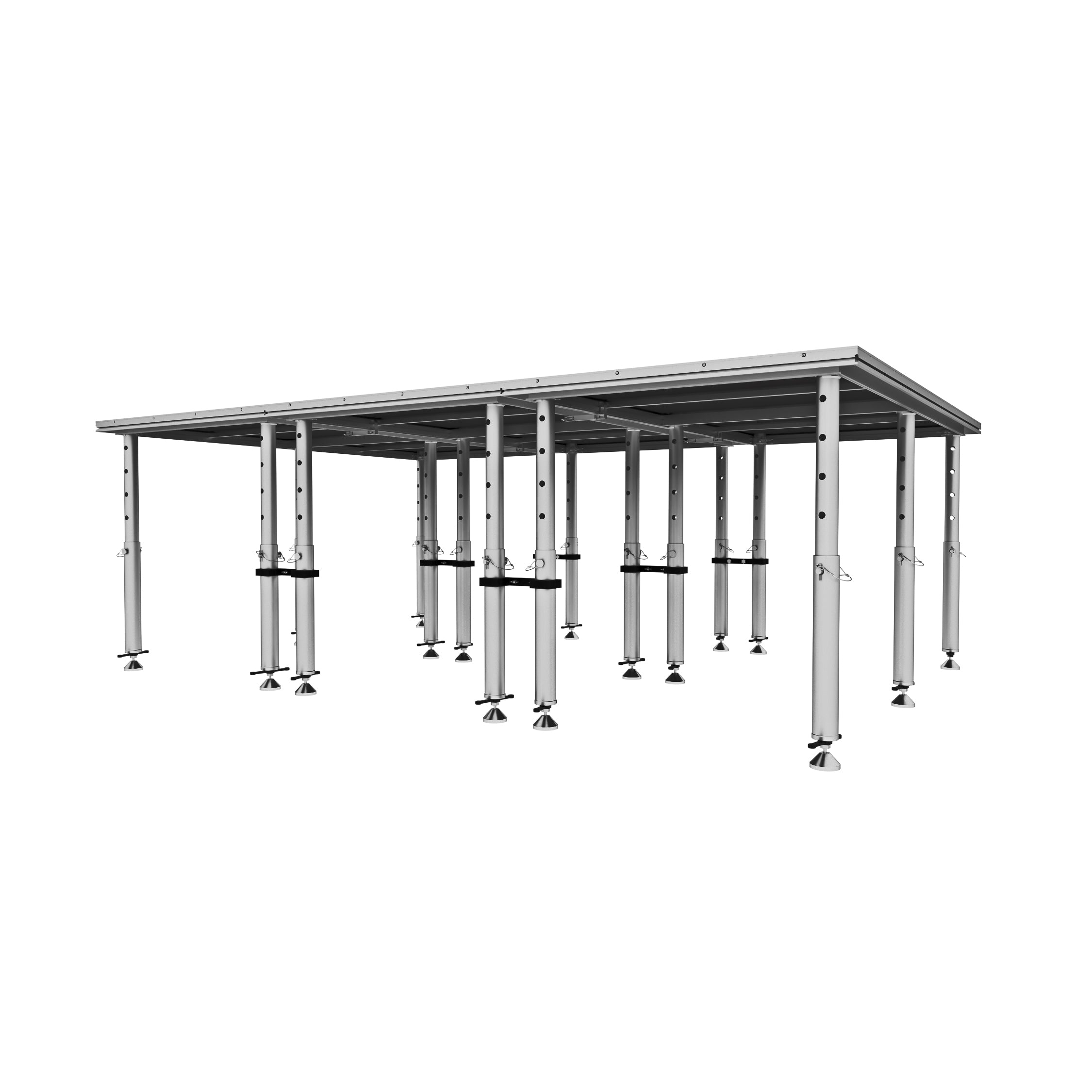 ProX StageQ 12x8ft Portable Stage Platform Package with 3 Decks Event Staging System 28-48" Height