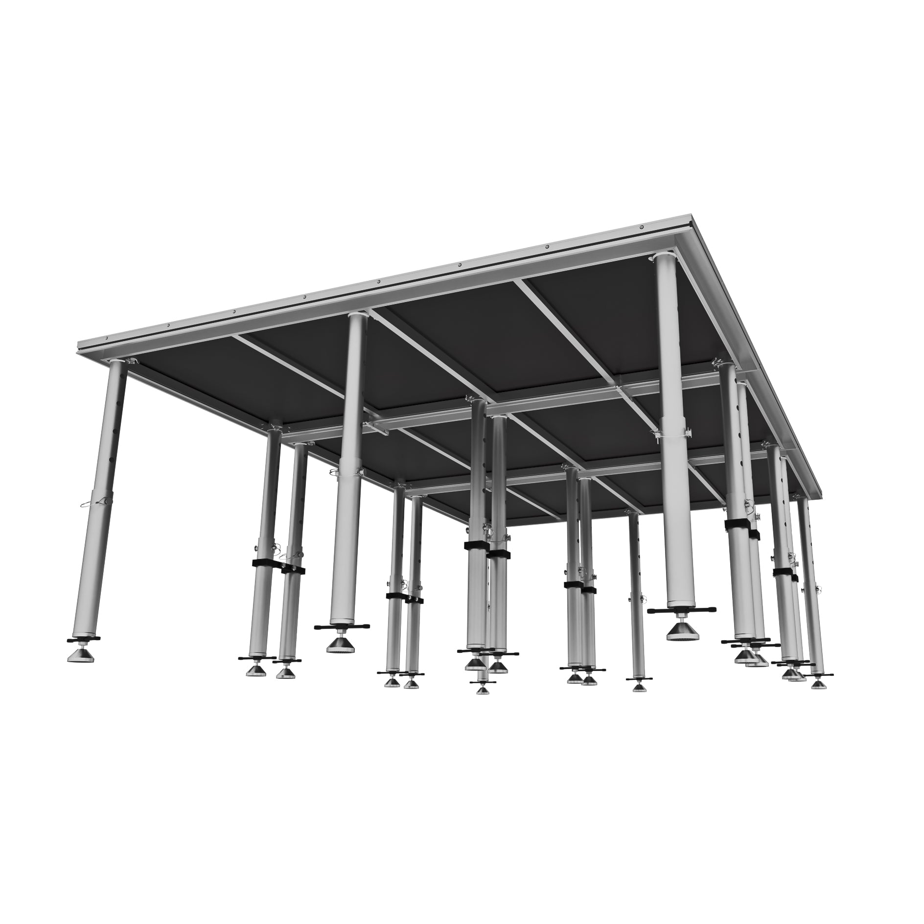 ProX StageQ 12x8ft Portable Stage Platform Package with 3 Decks Event Staging System 28-48" Height