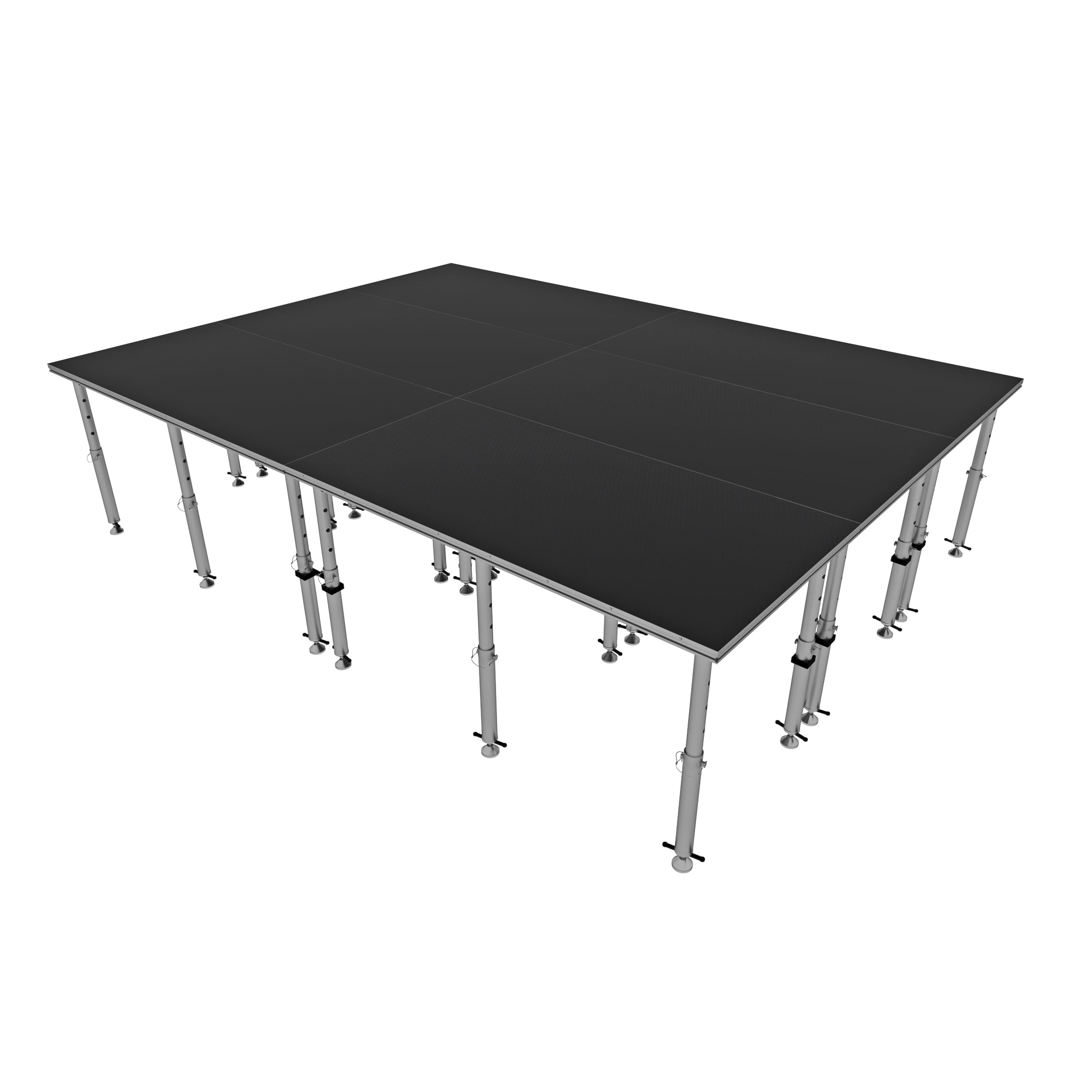 ProX StageQ 12x16ft Portable Stage Platform Package with 6 Decks Event Staging System 28-48" Height