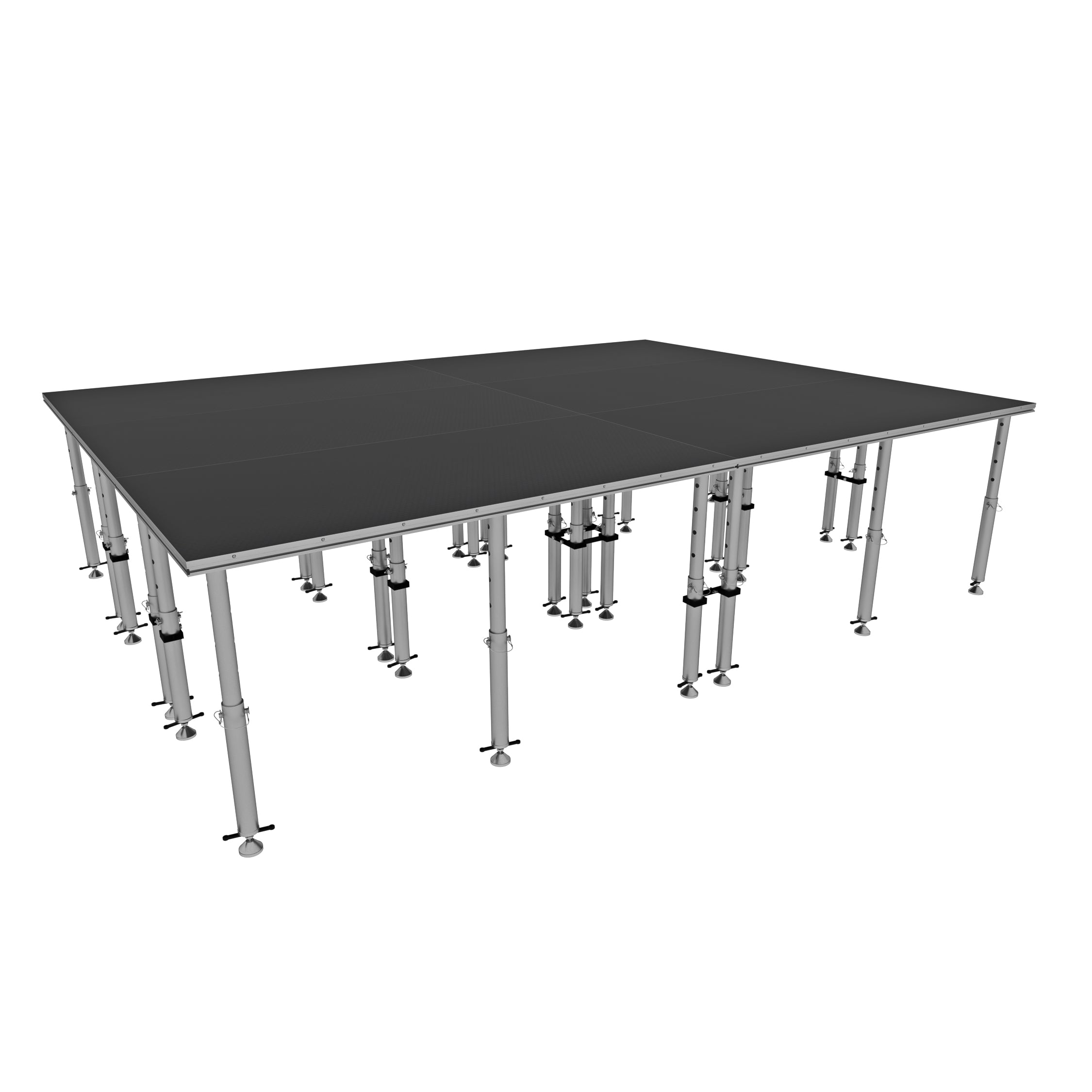 ProX StageQ 12x16ft Portable Stage Platform Package with 6 Decks Event Staging System 28-48" Height