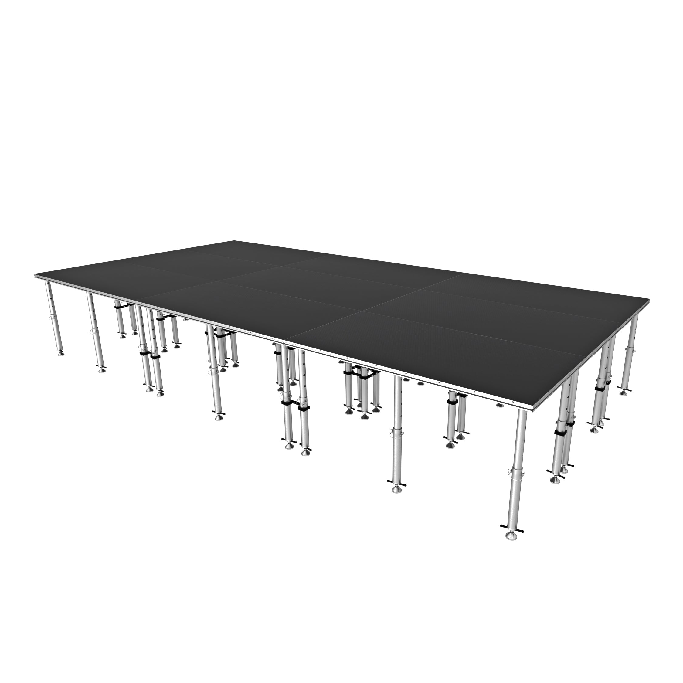 ProX StageQ 12x24ft Portable Stage Platform Package with 9 Decks Event Staging System 28-48" Height