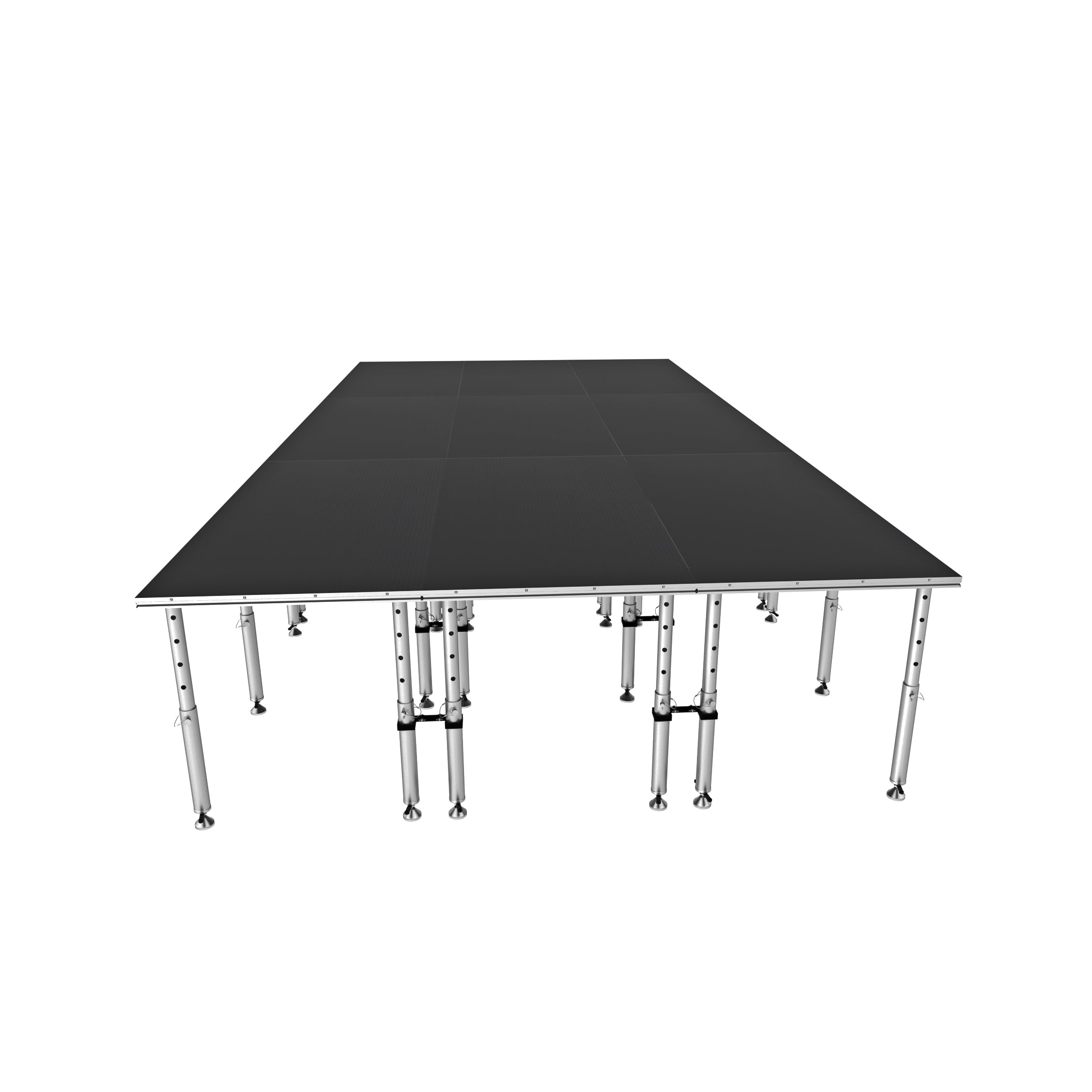 ProX StageQ 12x24ft Portable Stage Platform Package with 9 Decks Event Staging System 28-48" Height