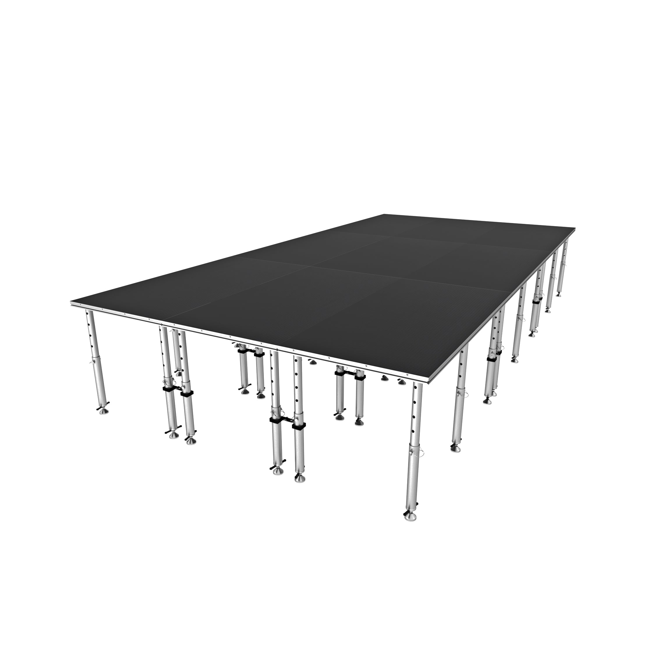 ProX StageQ 12x24ft Portable Stage Platform Package with 9 Decks Event Staging System 28-48" Height