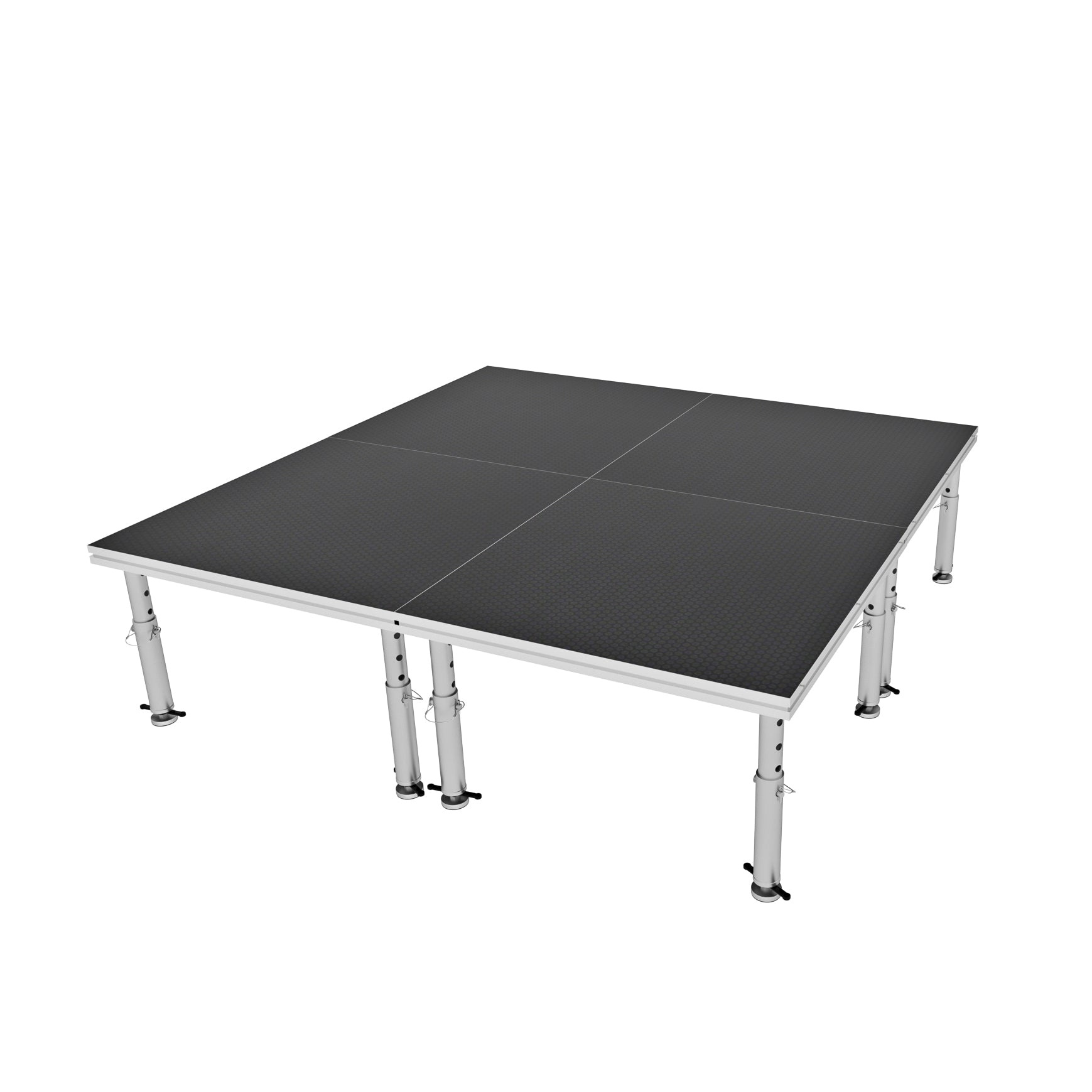 ProX StageOne 8 ft x 8 ft Portable Stage Package, 4 Decks with 16 to 22 Inch Adjustable Telescoping Legs