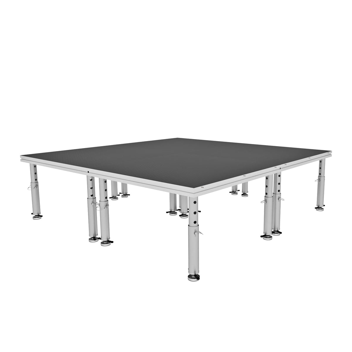 ProX StageOne 8 ft x 8 ft Portable Stage Package, 4 Decks with 16 to 22 Inch Adjustable Telescoping Legs.