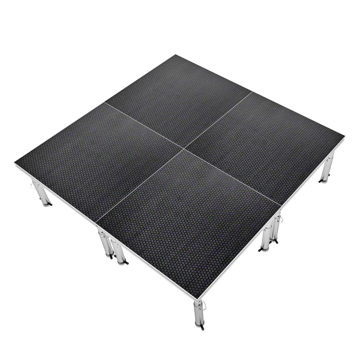 ProX StageOne 8 ft x 8 ft Portable Stage Package, 4 Decks with 16 to 22 Inch Adjustable Telescoping Legs.
