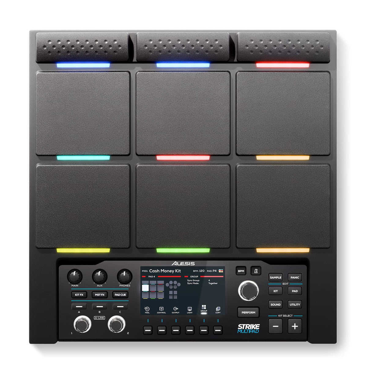 Alesis Strike Multi Pad - 9-Pad Sample/Loop/Perfomance Player with RGB Lights, 8,000 Sounds, 32GB Hard Drive, 10 Trigger Inputs, USB Audio.