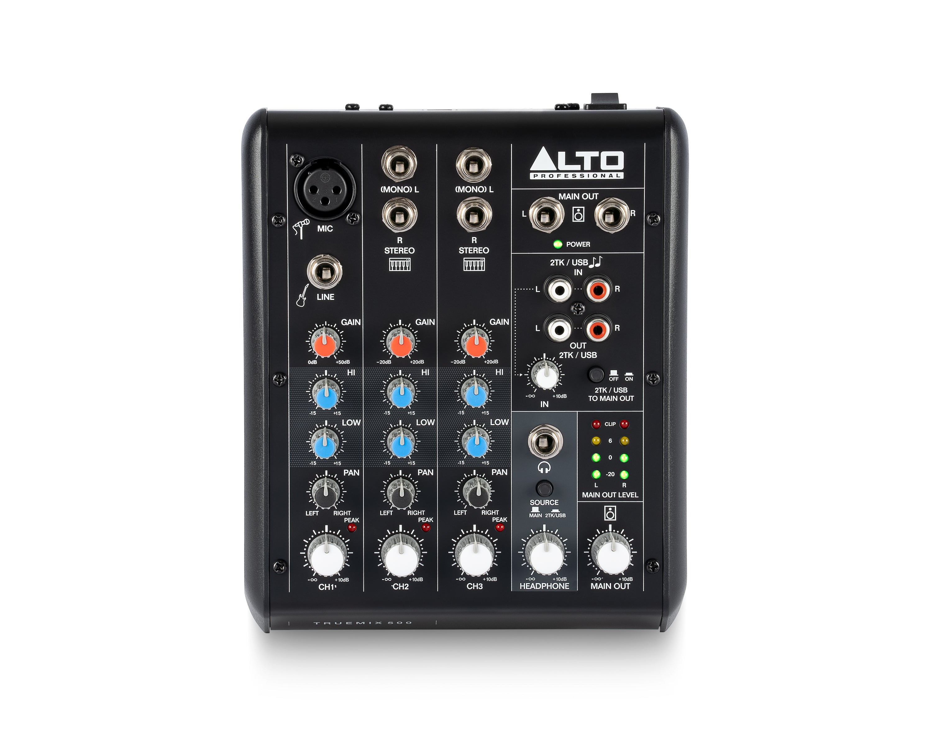 Alto TrueMix 500 - 5-Channel Analog Mixer with USB