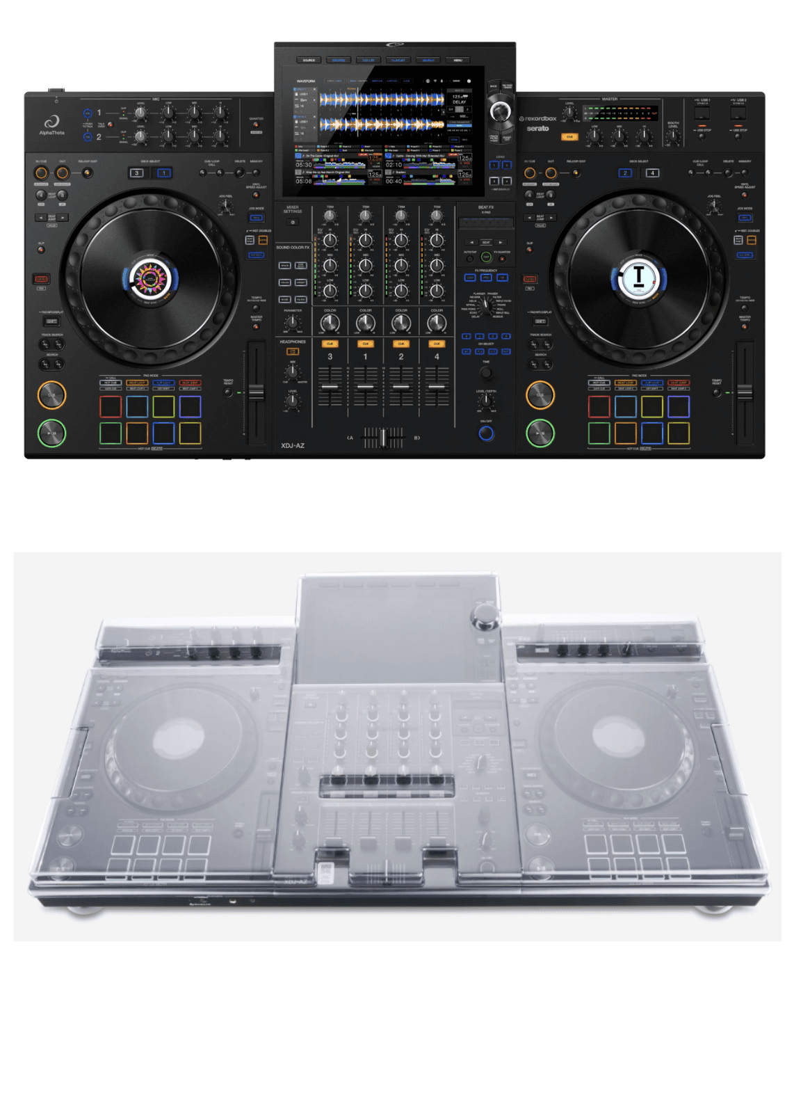 AlphaTheta XDJ-AZ + Decksaver DS-PC-XDJAZ Cover Bundle.