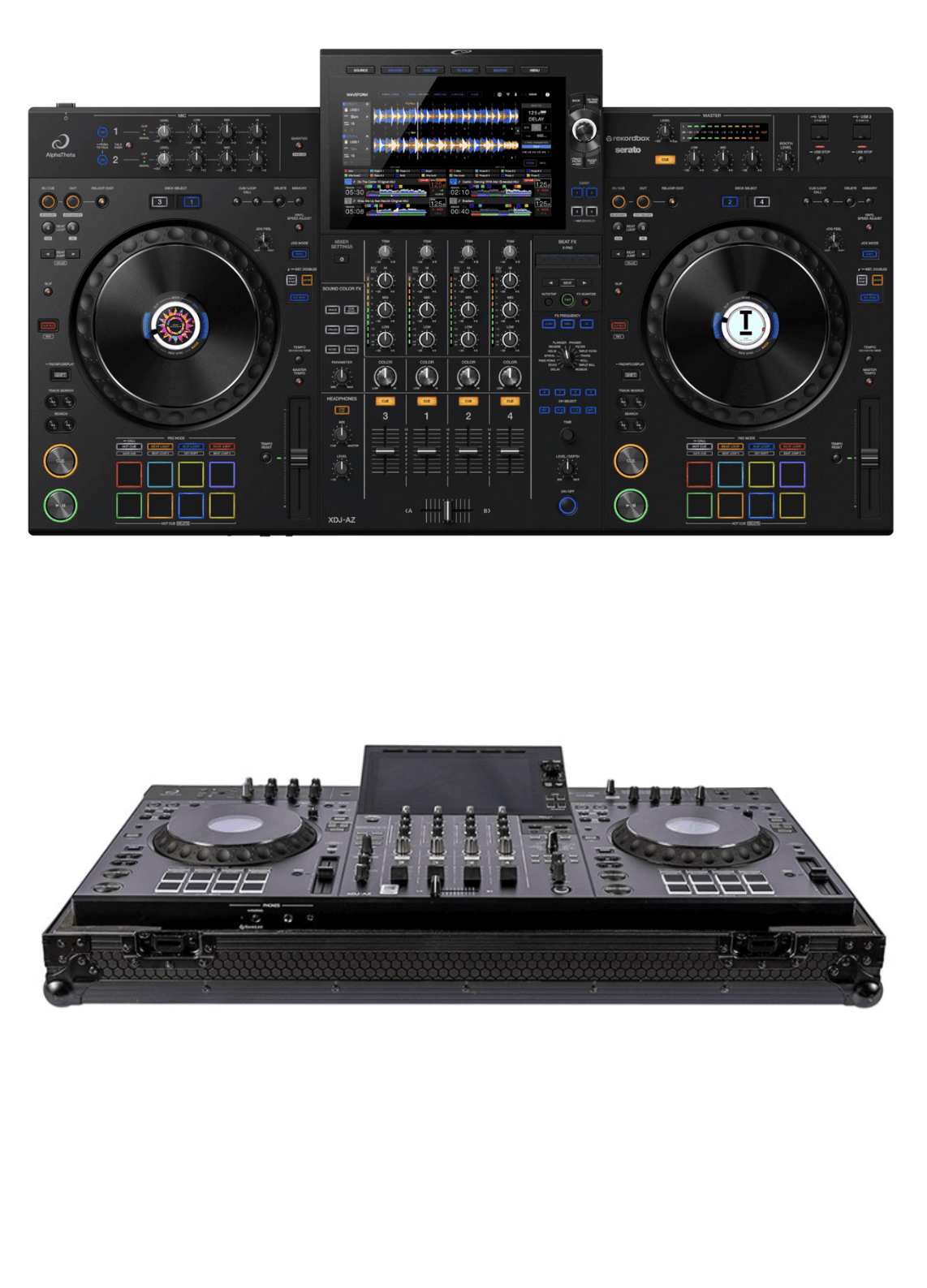 AlphaTheta XDJ-AZ + Headliner HL10023 Flight Case Bundle.