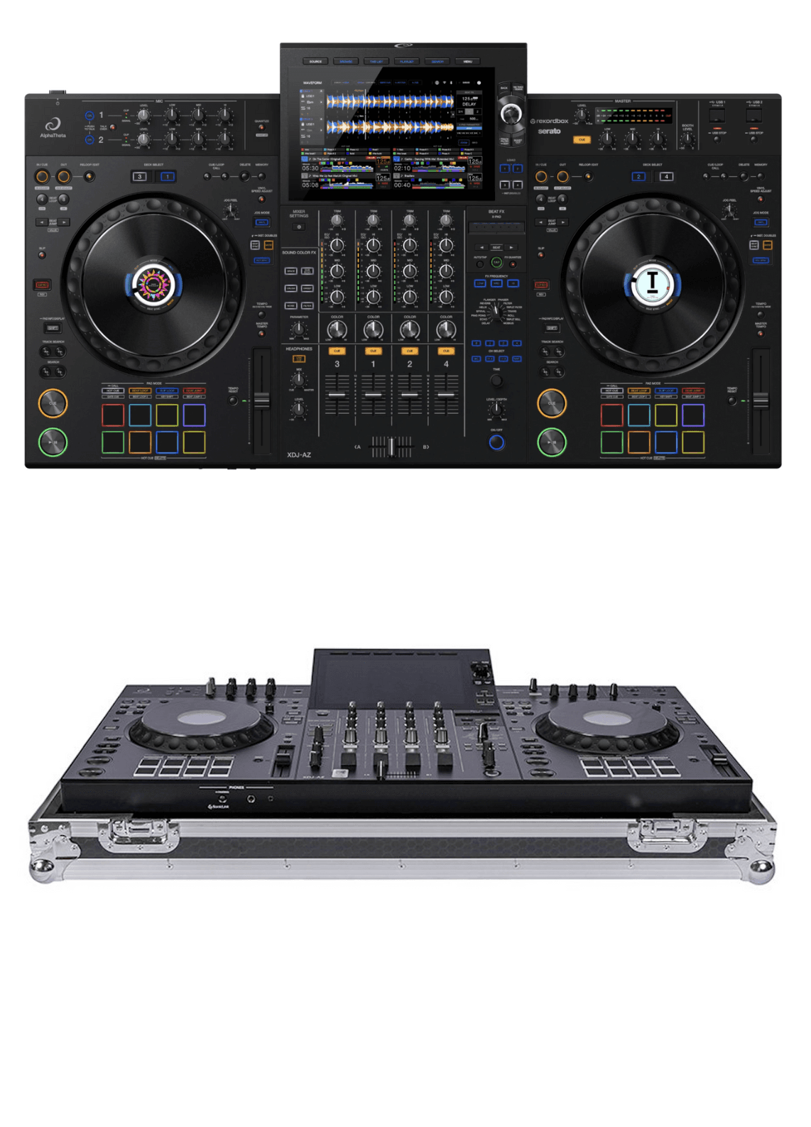 AlphaTheta XDJ-AZ + Headliner HL10024 Flight Case Bundle.