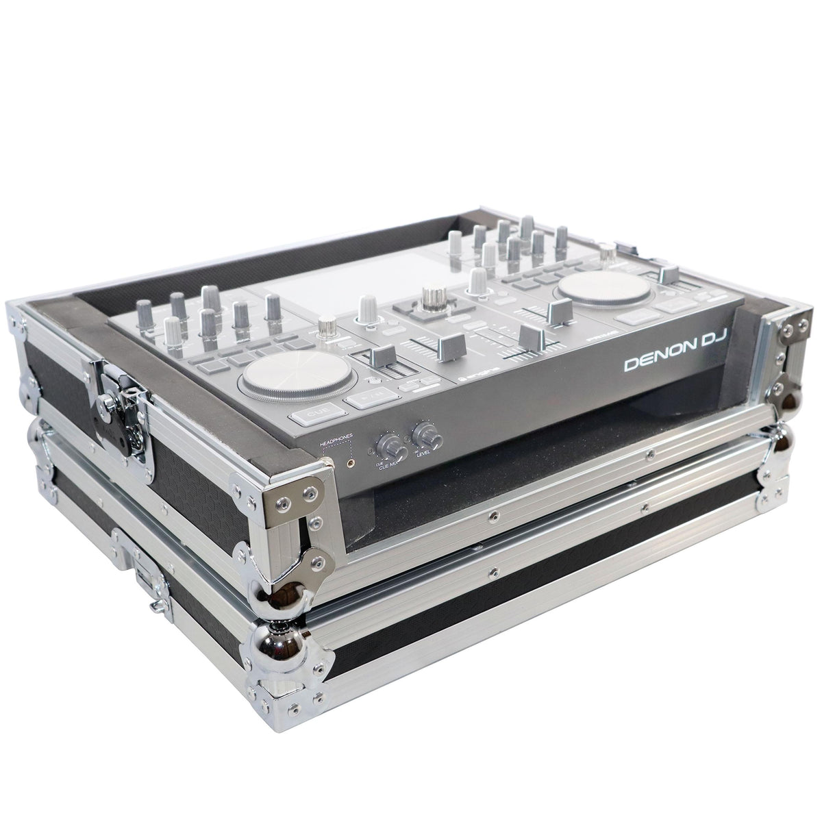 ProX X-PRIMEGO - ATA Style Flight Travel Case for Denon DJ Prime Go Digital Controller - Silver On Black.