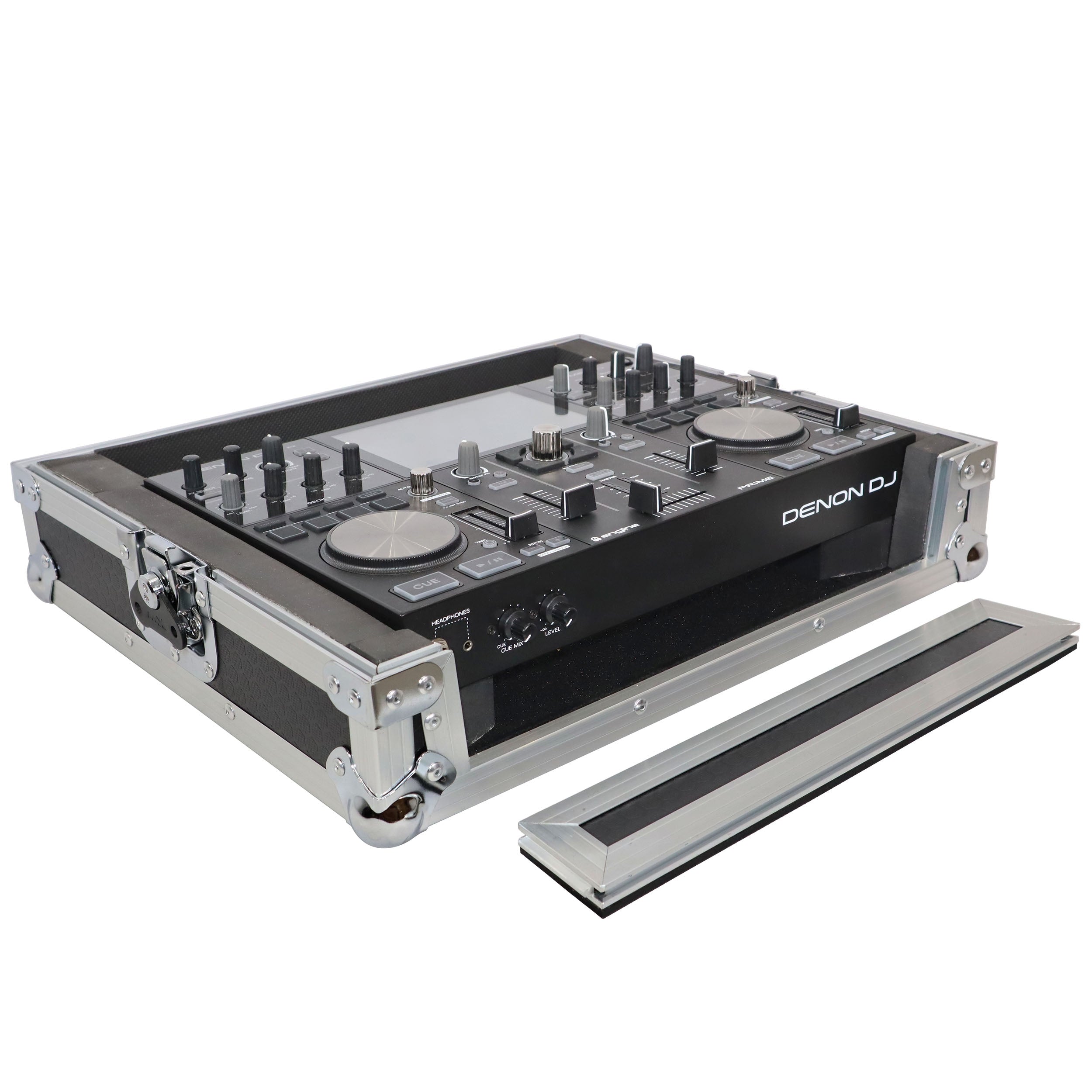 ProX X-PRIMEGO - ATA Style Flight Travel Case for Denon DJ Prime Go Digital Controller - Silver On Black