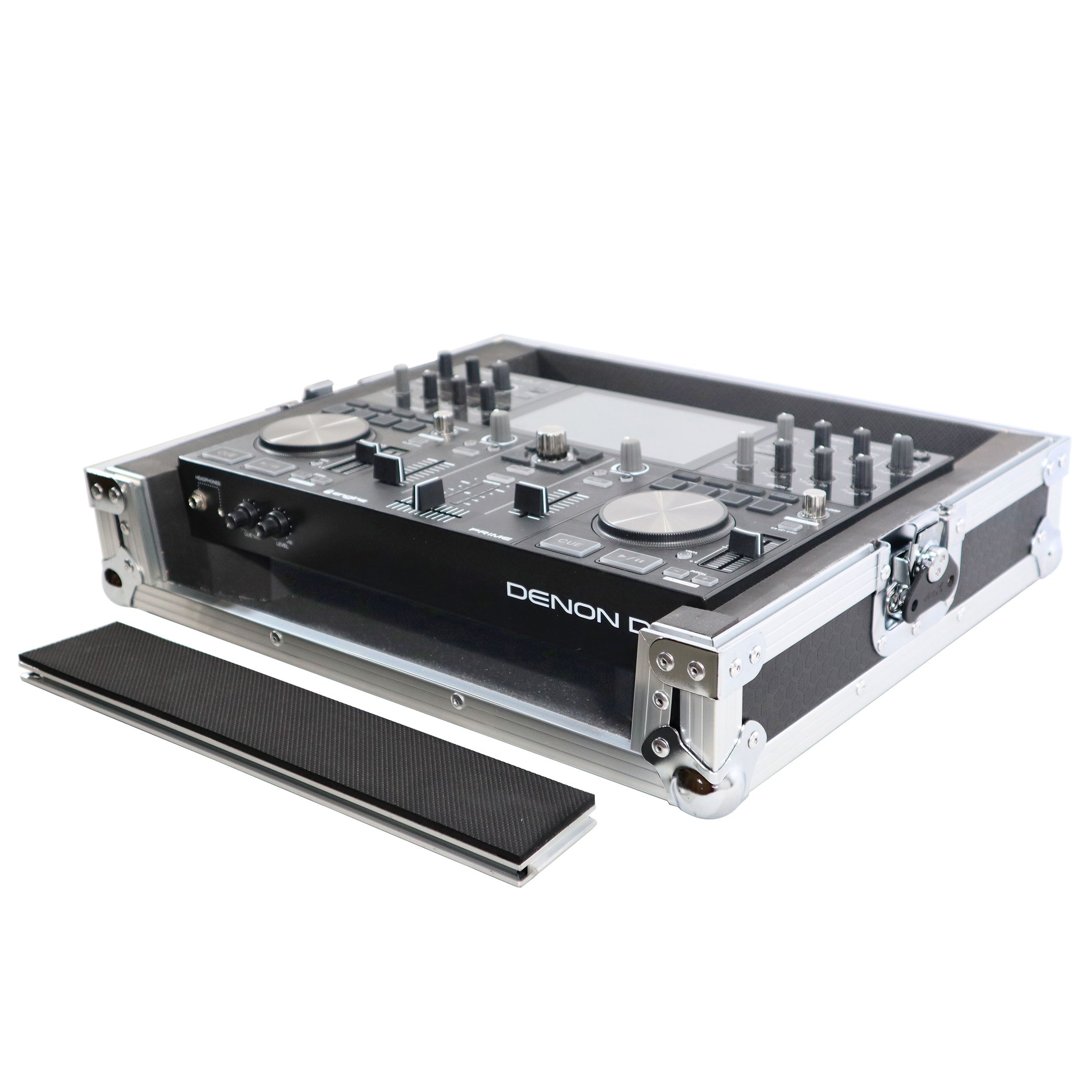 ProX X-PRIMEGO - ATA Style Flight Travel Case for Denon DJ Prime Go Digital Controller - Silver On Black
